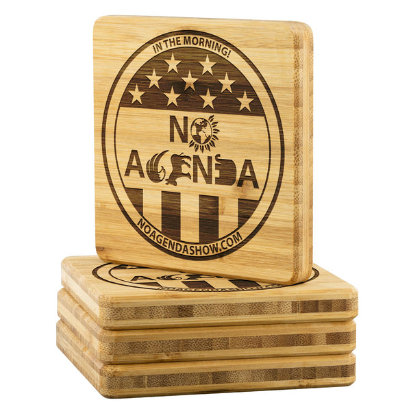 NO AGENDA PARTY TIME - bamboo coasters