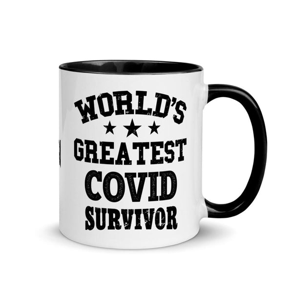 WORLDS GREATEST COVID SURVIVOR - accent mug