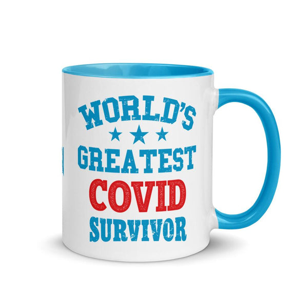 WORLDS GREATEST COVID SURVIVOR - accent mug